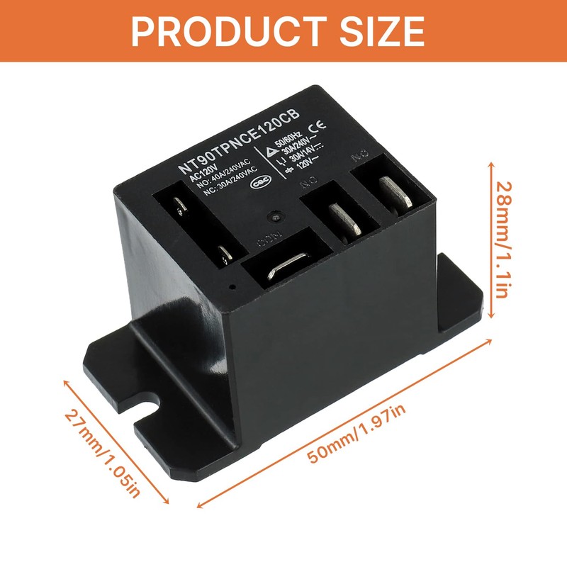 JAMHER 1 Pack NT90-AC120V-10X Power Relay AC 120V Coil 30A