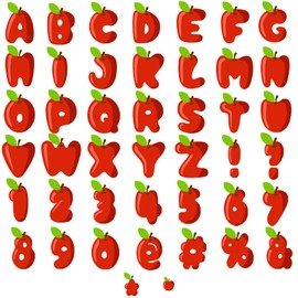 157 Pcs The Apples Bulletin Board Decoration Letters Numbers Alphabet Cutouts for Back to School Bulletin Board Decorations School Classroom Party Favors