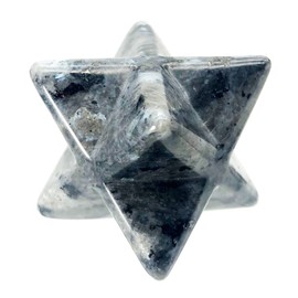 Ladeukoi Crystal Marking Star for Healing Spiritual Divine Therapy Energy Pocket Stone Eight-pointed Lucky Star, Black Labradorite