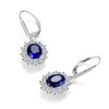 YFN Birthstone Earrings Sterling Silver Oval Drop Dangle Lever Arm