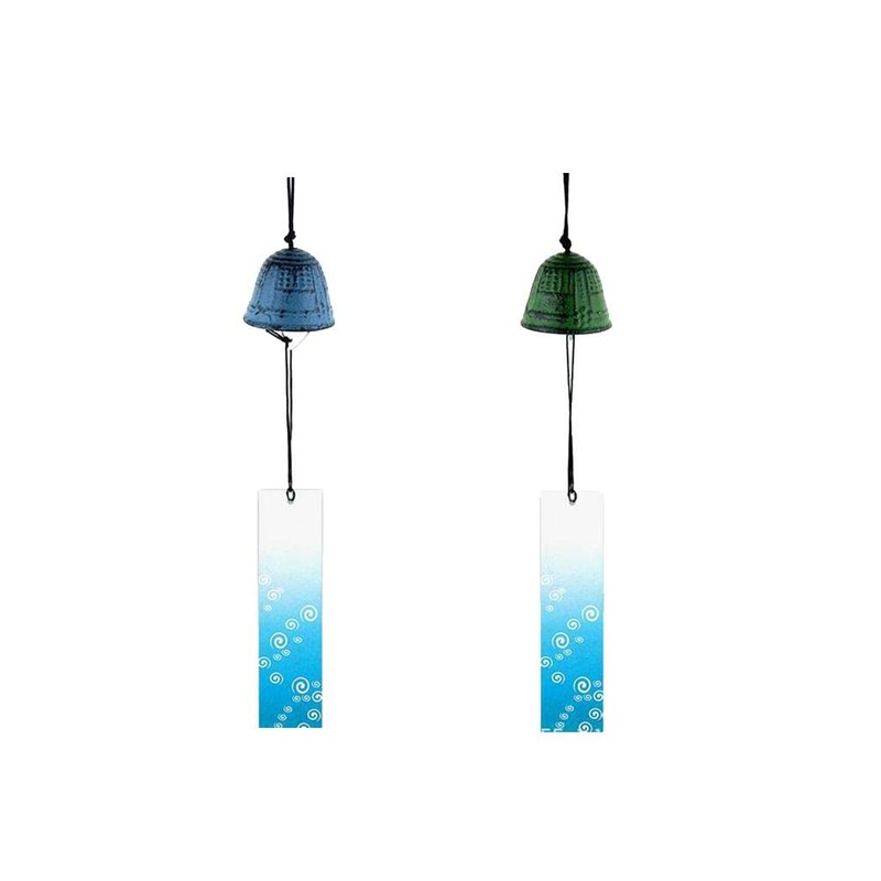 FITYLE 2pcs Japanese Windchimes Furin Antique Temple Bell Iwachu Cast