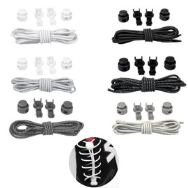 Lsydgn Pack of 6 Elastic Shoelaces Without Tying Shoelaces Quick Release Shoe Laces Without Tying 100 cm Sports Shoelaces with Quick Release Elastic Laces Round Suitable for Everyone, as shown in the