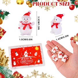 QAUYETM 50 Pcs Mini Snowman Figurines Christmas Miniature Tiny Resin Snowman Figures Decorations Micro Landscape Crafts Garden Dollhouse Accessories Ornaments for DIY Xmas Home Party Decor