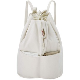 iwill CREATE PRO 100% Breathable Cotton Canvas Laundry Backpack with Drawstring Closure, Laundry Bag with Shoulder Straps & 2 Handles, Washable in Machine & Dryer