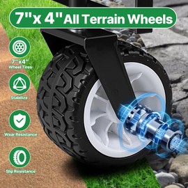 BEAU JARDIN Collapsible Folding Wagon Cart 460lbs Heavy Duty Foldable Garden Cart with All Terrain Beach Wheels Utility Wagon Cart for Camping Fishing Sports Shopping Black