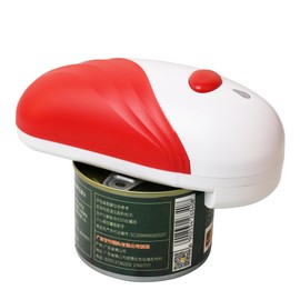 Electric Opener Can Jar Bottle Smooth Edge Portable One Touch Automatic Opening Kitchen Hands-Free Gadget Tool for Seniors Arthritis Arthritic Eliminate Hand Pain (White and Red)