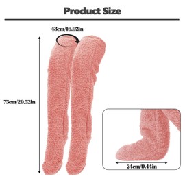 Feliciay SnugglePaws Sock Slippers,Sock Slippers for Women,Warm Cute Fluffy Leg Cover Socking Knee Socks Leg warmers Slipper Socks Cozy Soft Fluffy Thick Fuzzy Socks for Women Winter Warm(pink)