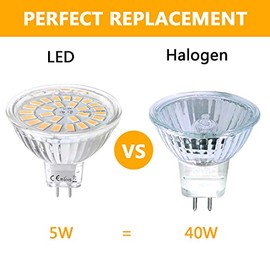 Vlio Vlio 6er MR16 GU5.3 LED Lampen Warmwei? 5W Ersatz fr 40W Halogen Kein Flackern 3000K 450 Lumen LED Birne Leuchtmittel 120 Abstrahwinkel Spot Nicht Dimmbar AC/DC 12V