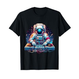 Outer Space Astronaut DJ Shirt Galaxy Techno EDM House Music T-Shirt