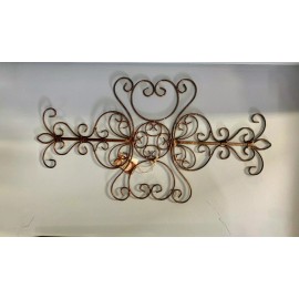GLOBEDECOR 18x30" Metal Scrolled Wall Decor Medallion Iron Home Decor Antique Finish Grill
