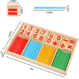 DERAYEE Montessori Maths Toy, Wooden Math Toy, Educational Math Toy for Children, Number Learning Game