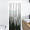 RosieLily Stall Shower Curtain, 36"x72" Inches, Misty Forest Mountain Tree