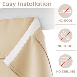 Vatge Classroom Door Cover, Narrow Door Curtain Thermal Insulated Blackout Short Window Covering for Classroom, 1 Panel, W8 x L36, Beige