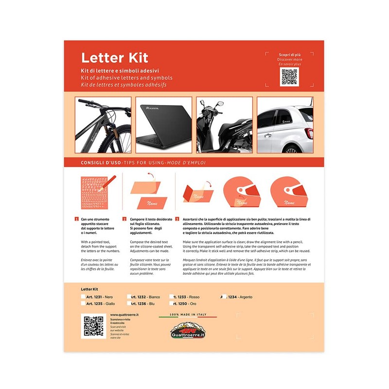 Quattroerre Letter Kit Stickers, Gold