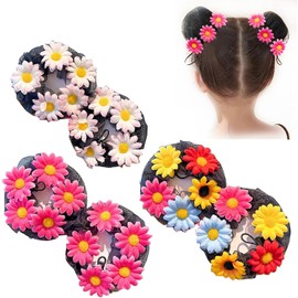 Piezas (3 Pares) De Lazos Florales De Colores Para Cubrir El Moño, Redecilla Para El Cabello Con Cordón, Tamaño Mediano, Accesorios Para El Cabello Para Bailarinas De Ballet, Niñas Y Mujeres.