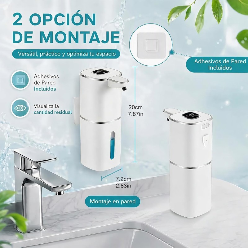 KTMOUW Dispensador de Jabon Automático Sensor Lnteligente Sin Contacto