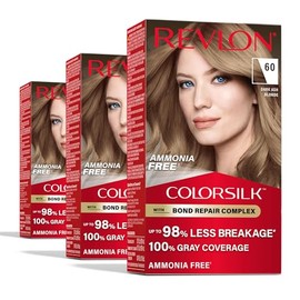 Revlon ColorSilk with Bond Repair Complex, color permanente para el cabello rubio, cobertura 100 % de las canas, tinte para el cabello sin amoníaco, q