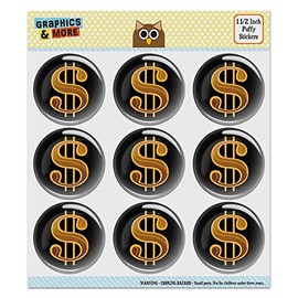 Dollar Sign Symbol Puffy Bubble Dome Scrapbooking Crafting Sticker Set