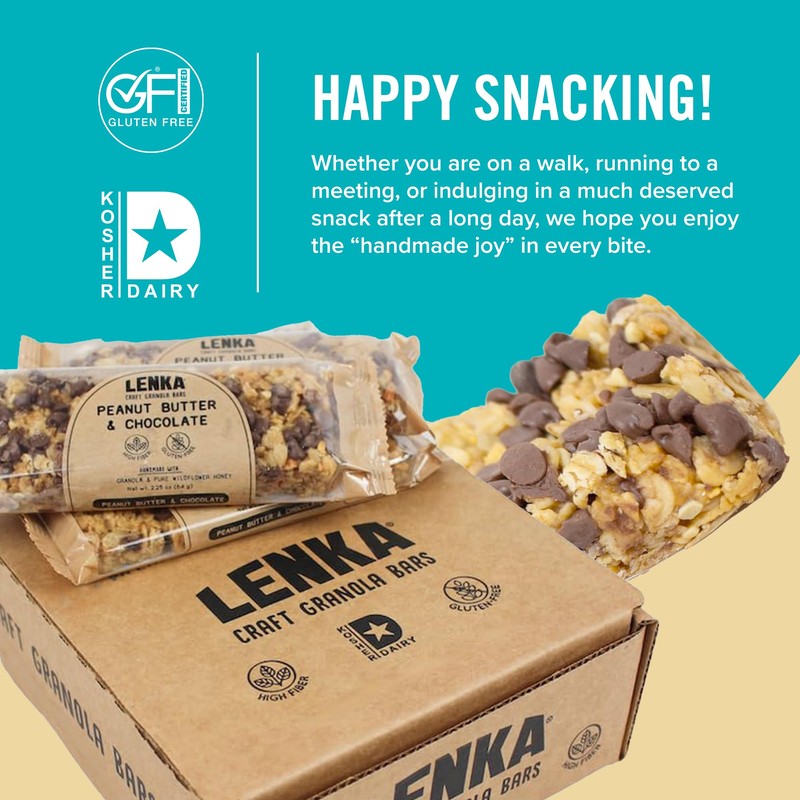 Lenka Bars - Peanut Butter & Chocolate Snack Bars, Gluten