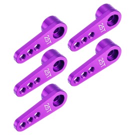 QUARKZMAN Aluminium Servo Horn 25 t Servo Horn Steering Short Arm 28 mm Length Purple Suitable for DIY RC Car/Boat/Aeroplane Boat Model Accessories Pack of 5