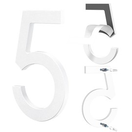 Yafimea House Number Plaque Large Mdoerne Made of ABS Plastic in 3D Look 15 cm White