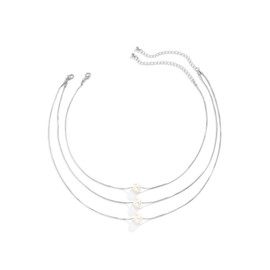 KGDUYC Layering Chain, Layered Necklace, Women's Layered Necklace Chain with Round Plate Choker Double Chain Multilayer Delicate Waterproof Hypoallergenic Chains Fashion Jewellery for Women Girls