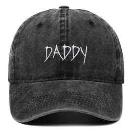 COSFAN Daddy Baseball Hat, DAD Hats, Embroidered Adjustable Daddy Hats, Cotton Baseball Caps, Hat for Father, black
