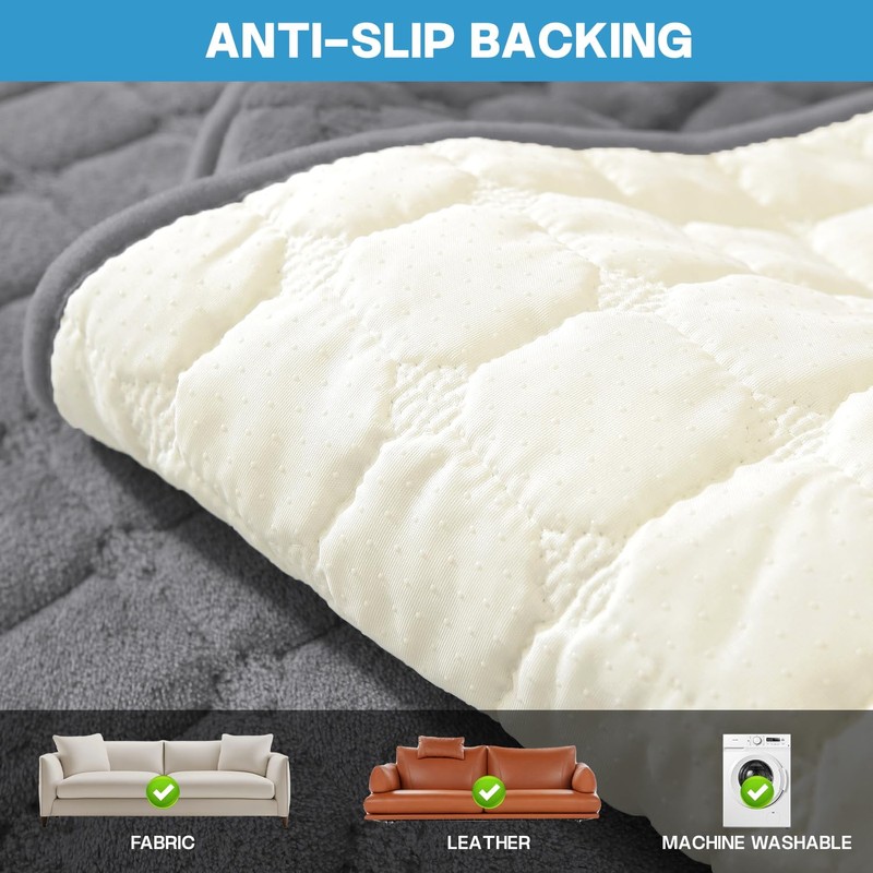 LINGKY Soft Flannel Sofa Covers Washable - Sofa Cushion Covers,