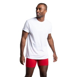 Fruit of the Loom Fruit of the Loom Men's Undershirts, Moisture Wicking & Tag Free, Short Sleeve Crew T-Shirts, White-8 Pack, Medium