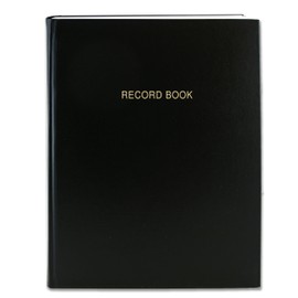 BookFactory Black Record Book/Record Notebook - 240 Pages 8'' x 10'' Black Cover Section Sewn Hardbound (Made in USA)