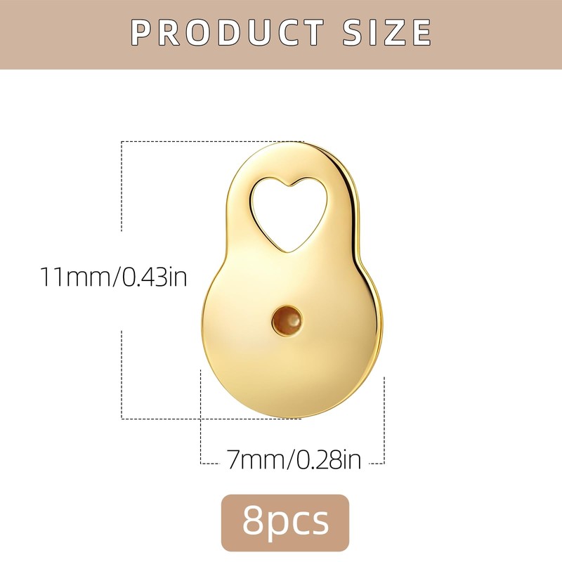 8PCS 14K Gold Plated Earring Backs for Droopy Ears Hypoallergenic