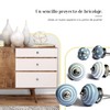 Set of 8 White and Grey Ceramic Knobs Hand Painted