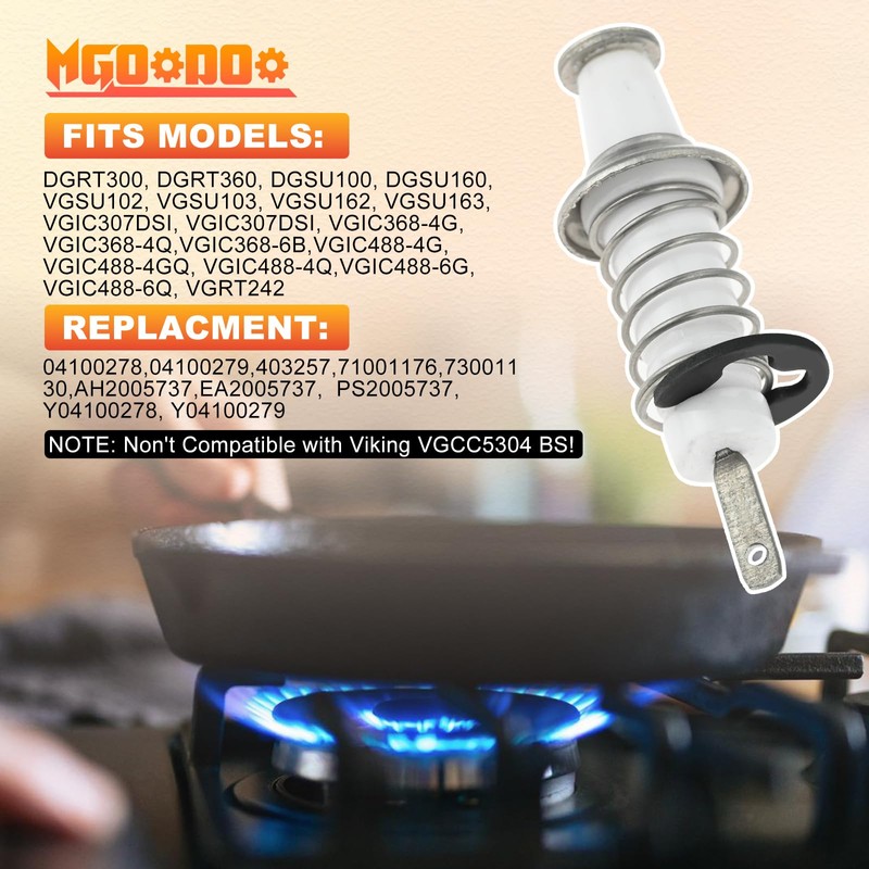 Mgoodo 4Pcs PB040264 Burner Igniter,Gas Range Spark Electrode with Spring
