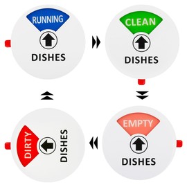 Dishwasher Magnet Clean Dirty Sign - Universal Washer Reversible Indicator Kitchen Flip Indicator Clean Dirty Running Empty Magnet for All Dishwashers