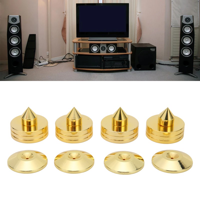 4Set Speakers Spikes Shock Absorbing Prevent Slip Zinc Alloy Speaker