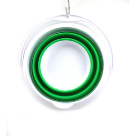 SAMMART 5L / 1.32 Gallon Collapsible Plastic Bucket - Foldable Round Tub - Portable Fishing Water Pail - Space Saving Outdoor Waterpot (5L Round, Bright Green)