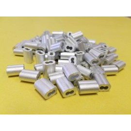 Unbranded 100 Sleeve Ferrules 5/32" Aluminum Cable Snare Wire Swage Line End Double Barrel