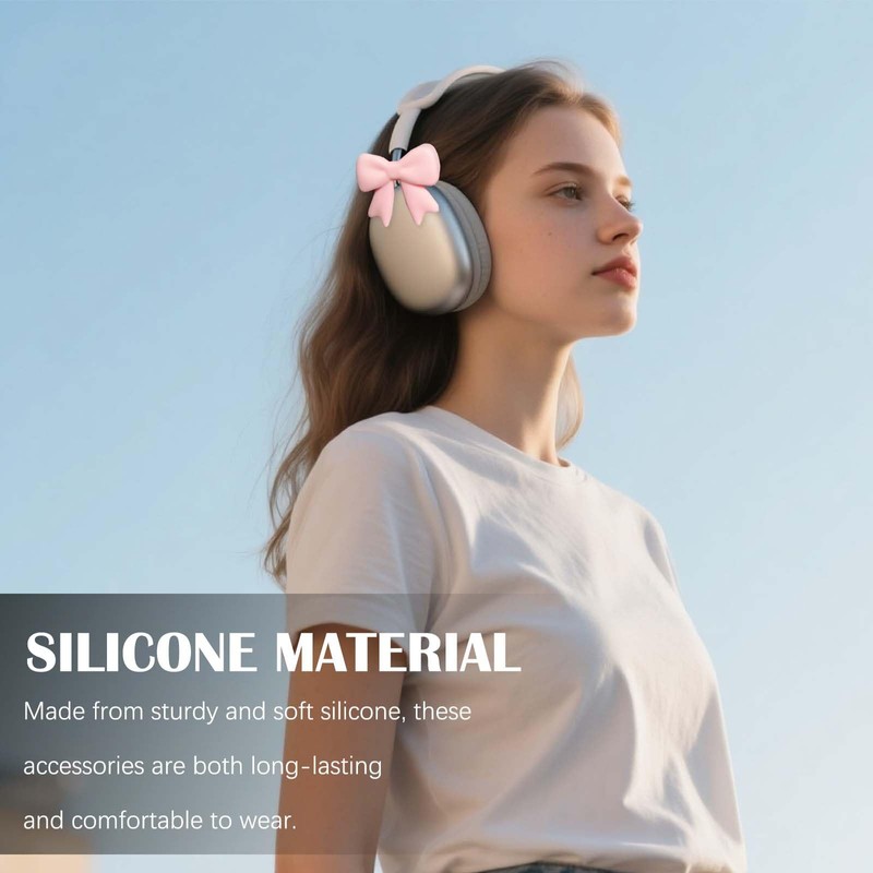 Dexprosy 2 Pack Silicone Bow Headphone Accessory - 3D Stylish