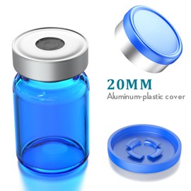 20mm Flip Off Caps Burr-free Flip Top Caps Aluminum-Plastic Caps Single Tone Flip Top Seals for Glass Vial 100 Pcs By ZHANXUBIO (20mm, Blue)