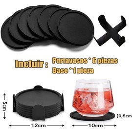 Portavasos para Mesa, 6 Piezas Porta Vasos para Mesa, Portavasos de Silicona Antideslizantes con Soporte, Porta Vasos Casa, Posavasos para Bebidas, Coasters para Bar, Hogar, Restaurante