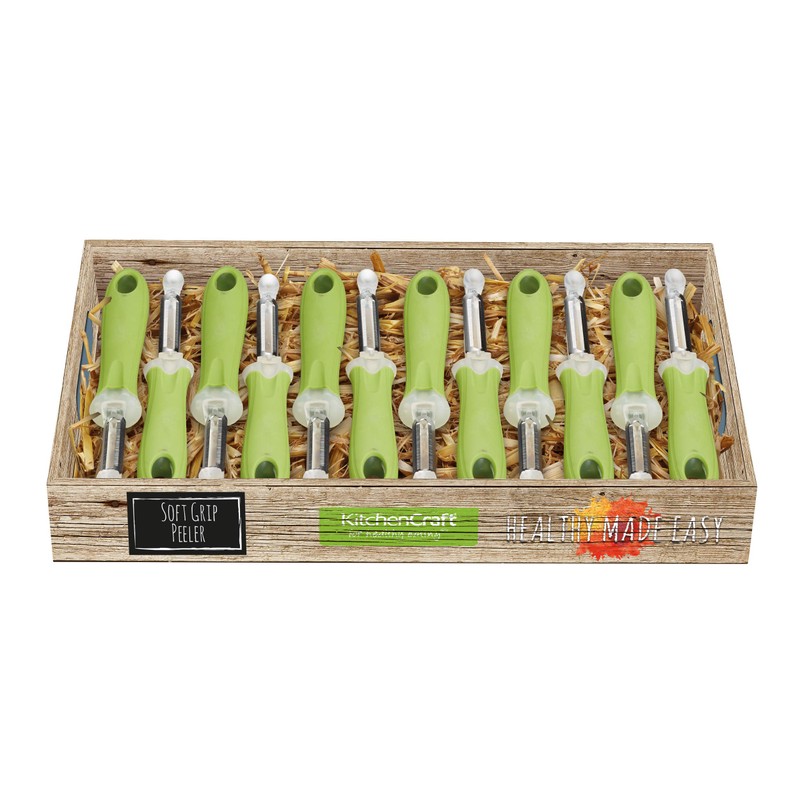 KitchenCraft Healthy Eating Soft-Grip Swivel Potato Peeler, 19 cm (7.5")