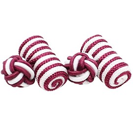 ガムカフス バーガンディー ストライプ（ゴムカフス カフスボタン）nsgum002-22