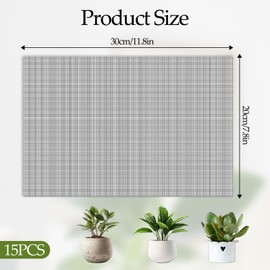 15 PCS Flower Pot Hole Mesh Pad, 11.8x7.8 Inch Plant Drainage Screen Mesh Bonsai Meshs Planter Meshs Drainage Screen BonsaiMesh DIY Drainages Netting Bonsai Bottom Grid Mat Keep Soil from Flowing Away