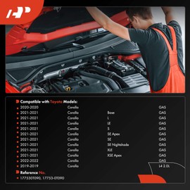 A-Premium Engine Air Intake Duct Compatible with Toyota Corolla 2019 2020 2021 2022, 1.8L 2.0L