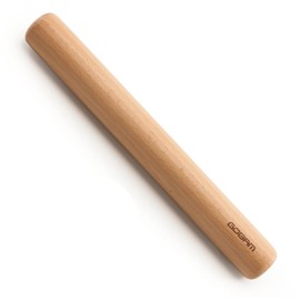 GOBAM Wood Rolling Pin, Medium - Dough Roller for Pasta, Cookies, Pie, Pizza, Chapati, Fondant, Rolling Pins for Baking, Bread Making Tools and Supplies - 13 x 1.38 Inches