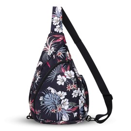 HUA ANGEL Crossbody Sling Bag, Multipurpose Sling Pack for Travel Hiking Trendy Chest Bag Shoulder Daypack, Convertible Strap