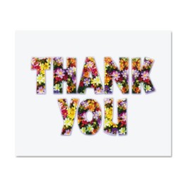 Thank You of Flowers Blank Note Cards (8 Cards; 4" x 5.25"; White Envelopes; 8-1)