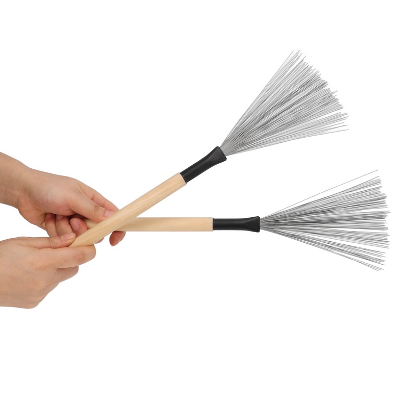 2PCS Drum Brush Double Headed Dual Purpose Maple Drumstick Rubber