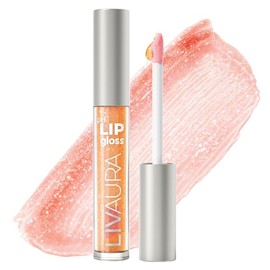 LIVAURA Shimmer Lip Gloss pH Activated, Glitter Lip Gloss for Women, Glossy, Shiny, Sparkly LipGloss, High-Shine Glittery Lipstick, Glimmer Sparkle Lipgloss, Made in USA (Glowing Amber)
