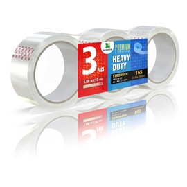DowDew Clear Packing Tape, Heavy Duty Packaging Tape 1.88 inch x 55 Yards Refill Roll for Shipping Mailing Moving [Ultra Strong - Super Thick] (3 Rolls / 165 Total Yards)